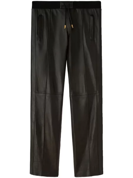 Pantaloni Palm Angels din piele negru