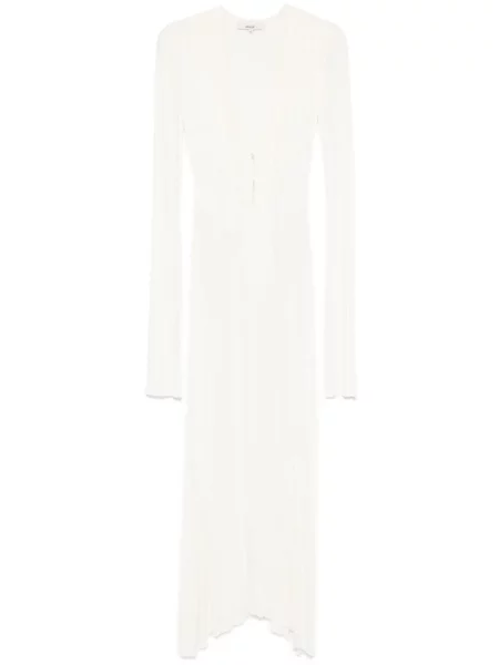 Rochie maxi Manuri din jerseu de costum alb
