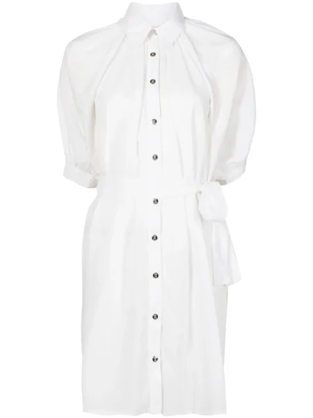 Rochie tip cămașă Amir Slama de costum alb