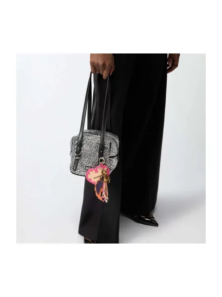 Pinko Geantă pe umăr CUBIC FULL STRASS negru