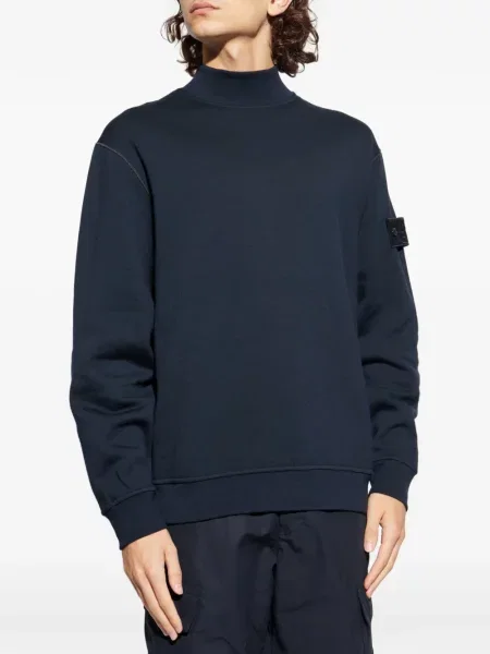 Πουλόβερ Stone Island με όρθιο γιακά πέτρες μπλε