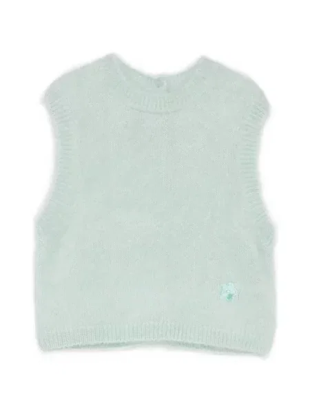 Top Cecilie Bahnsen fără mâneci tricotate verde