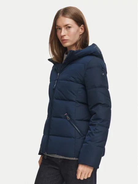 Tommy Hilfiger Pūkinė striukė Tamsiai mėlyna