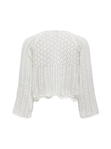 Sweter z dzianiny z mieszanki bawełny w kroju regular fit model NOLA LIFE' Only biały