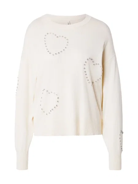 ONLY Pulover ONLBee transparent / lână alb