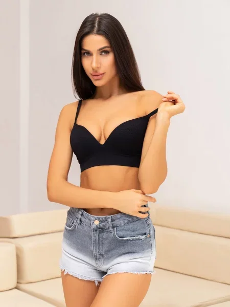 ISSA Plus Бюстгальтер без підкладки чорний