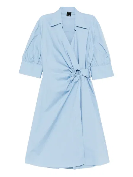 Fustă midi Pinko cu broderie până la genunchi albastru