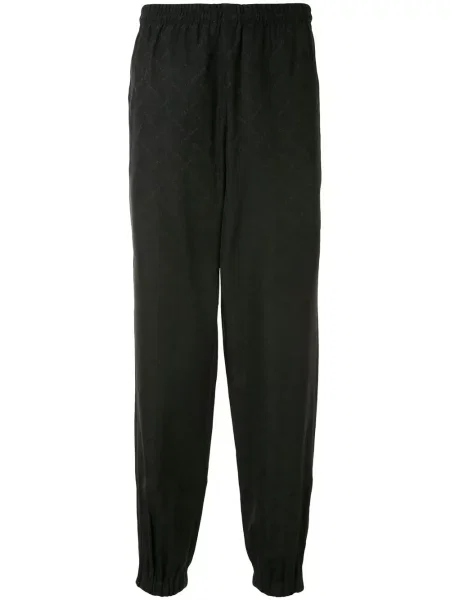 Pantaloni County Of Milan din jacard alergare cu autograf negru