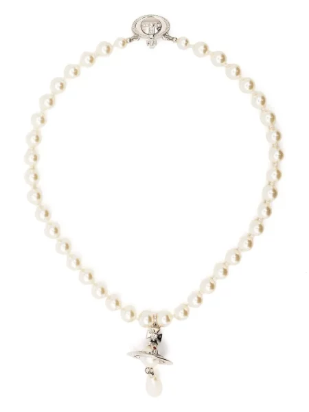 Colier Vivienne Westwood cu perle alb