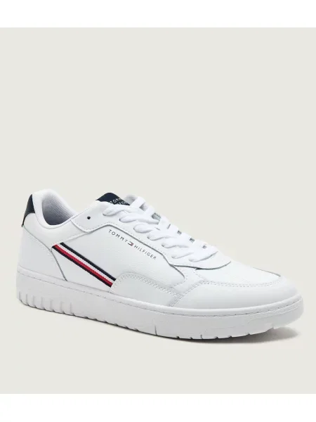 Tommy Hilfiger Teniși din piele Basket Corporate alb