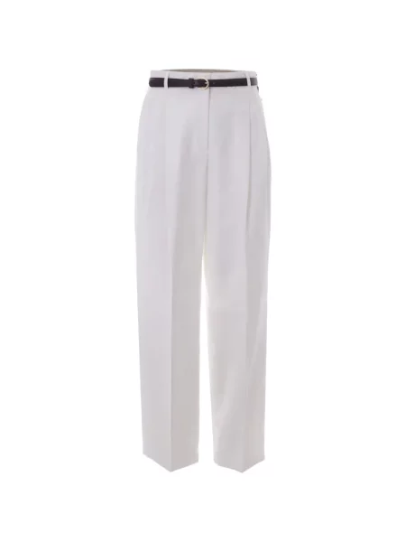 Cu centură pantaloni Max Mara alb