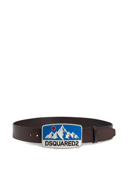 Curea Dsquared2 din piele cu autograf maro