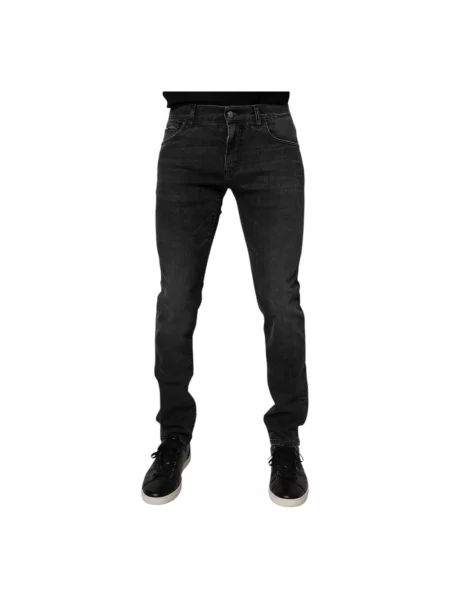 Skinny jeansy skinny Dolce And Gabbana z naszywkami czarne
