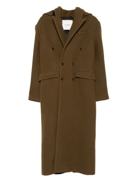 Palton Nanushka cu glugă maro