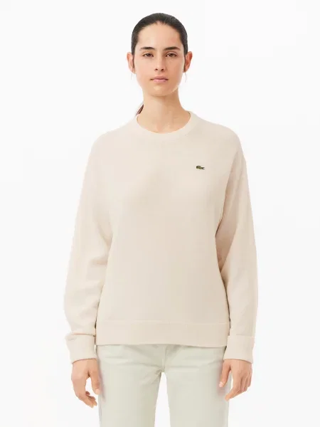 Шерстяной свитер Lacoste белый
