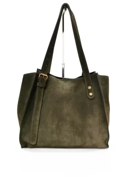 Geantă shopper Agl din piele de căprioară verde