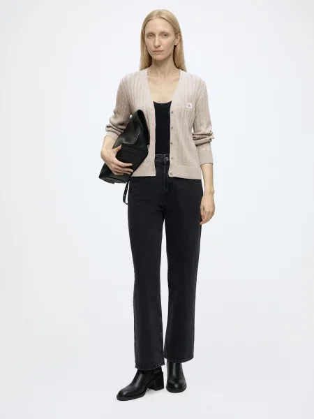 Calvin Klein Jeans Kardigán tmelová béžová