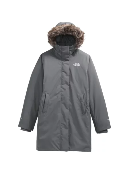 Kožešinový lem parka The North Face s kožíškem šedá