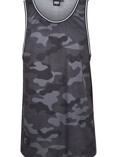 Urban Classics Tricou Camo Mesh gri / gri închis negru