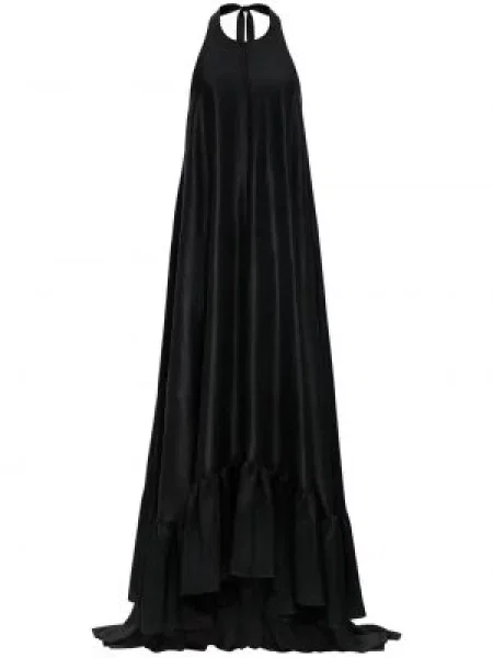 Rochie Azeeza de mătase cu gât halter negru