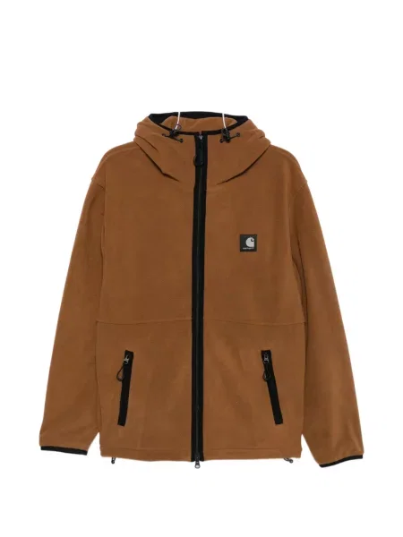 Geacă Carhartt Wip cu glugă cu autograf maro