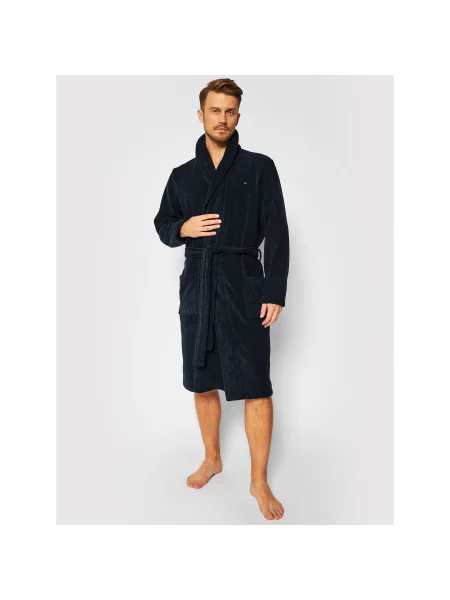 Tommy Hilfiger Chalatas Icon Bathrobe Tamsiai mėlyna
