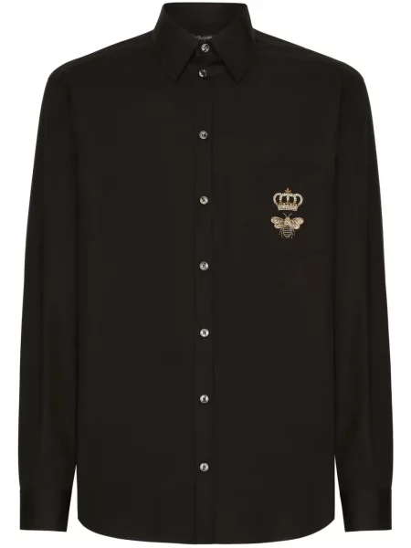 Cămașă Dolce & Gabbana cu broderie negru