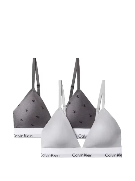 Sutien triunghi Calvin Klein cu imagine gri