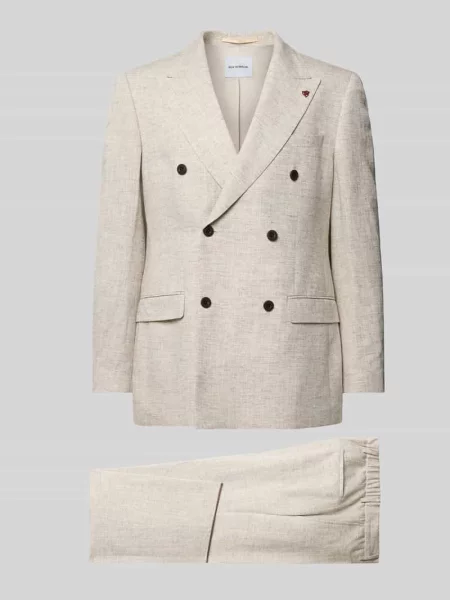 Garnitur z mieszanka z dwurzędową marynarka Roy Robson biały