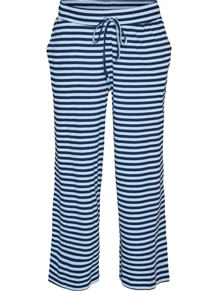 Zizzi Pantaloni de pijama Mellie bleumarin / deschis albastru