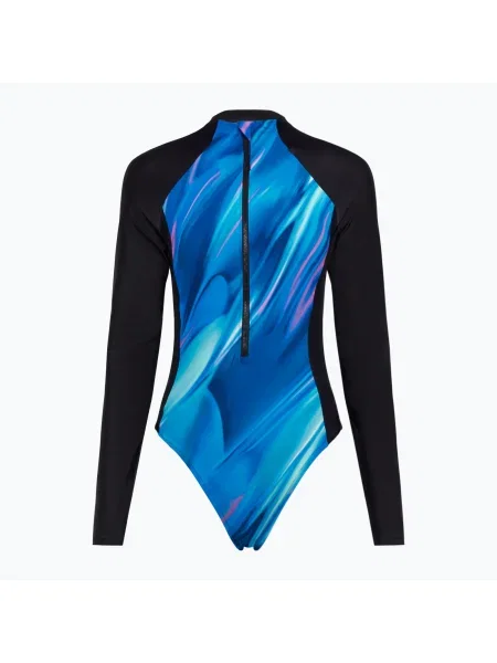 Speedo Printed LS Zip One Piece női fürdőruha rapture glow/dark teal. Méret: XL böjti réce