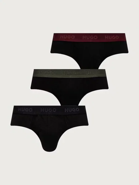 HUGO slipy z HIPBRIEF TRIPLETPACK czarny