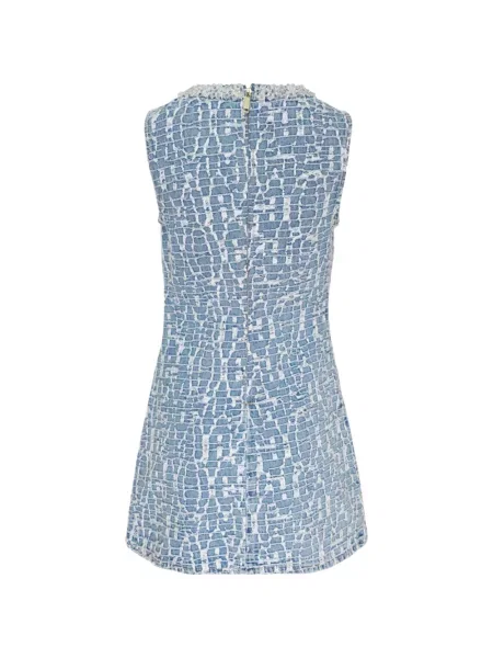 Rochie din denim Self-portrait albastru
