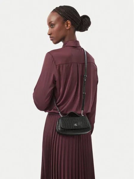 Torbica Calvin Klein Ck Croc Top Handle Bag crna