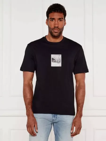 HUGO Póló Darthy | Relaxed fit fekete