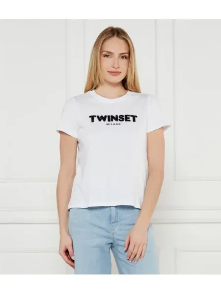 TWINSET Tricou | alb