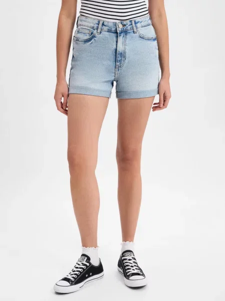 Noisy May Dżinsowe szorty NMMoni Kobiety jednolity S niebieski