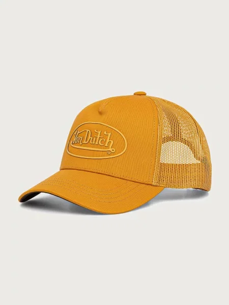 Von Dutch czapka z daszkiem z bawełną żółta