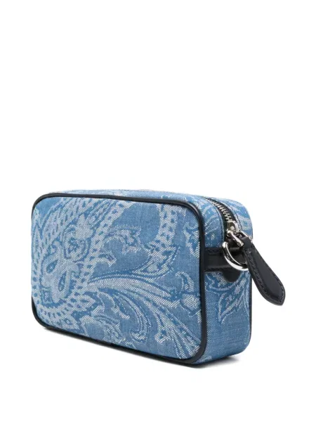 Geantă Etro cu model paisley albastru