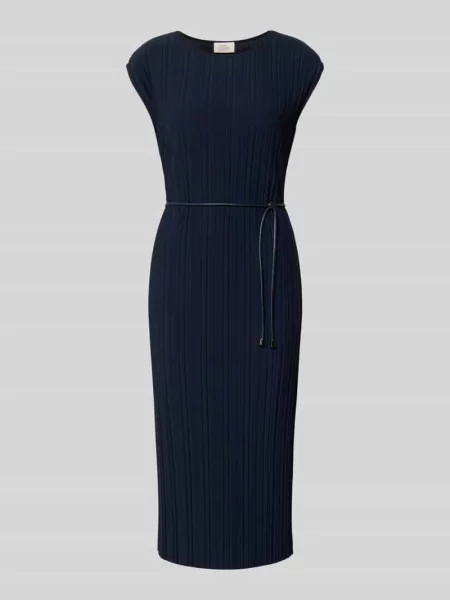 Sukienka midi z okrągłym dekoltem i wiązanym Robe Légère