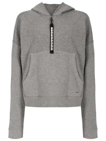Hanorac cu glugă Osklen de cristal de jumătate de fermoar gri