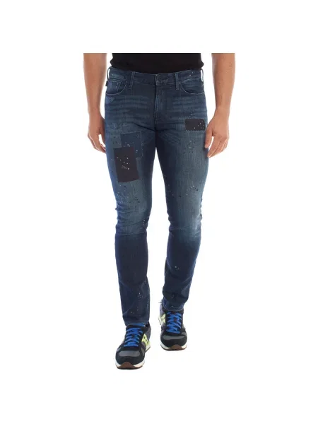 Pantaloni Emporio Armani albastru