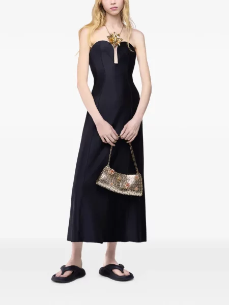 Rochie midi Rabanne cu motiv cu inimi negru