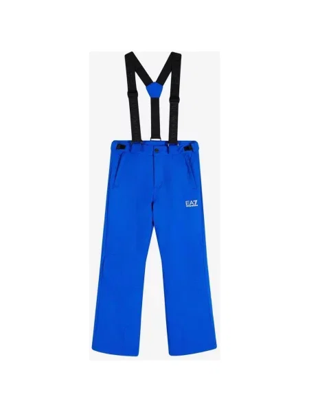 Emporio Armani Logo Technical Długie spodnie narciarskie dla dzieci w kolorze niebieskim 8 niebieskie