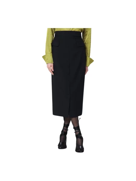 Spódnica Dries Van Noten wełniana czarna
