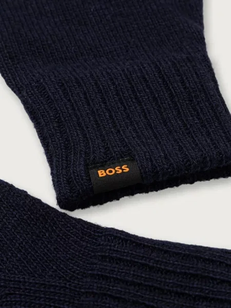 Вълнена шапка Boss Orange оранжево