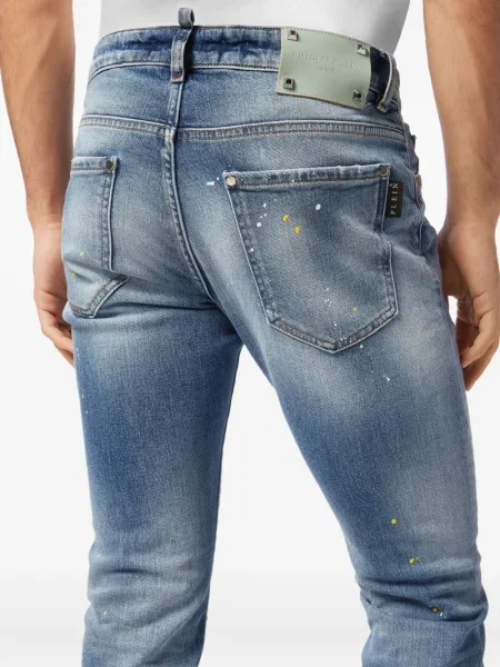Blugi Philipp Plein zdrențuiți albastru