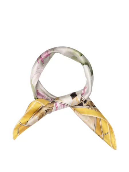 Fular Elizabetta de mătase cu model floral cu imagine