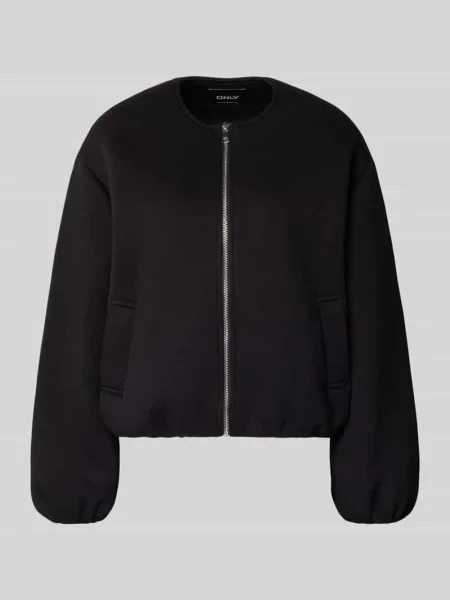 Bluza rozpinana o kroju comfort fit z obniżonymi ramionami Only czarna