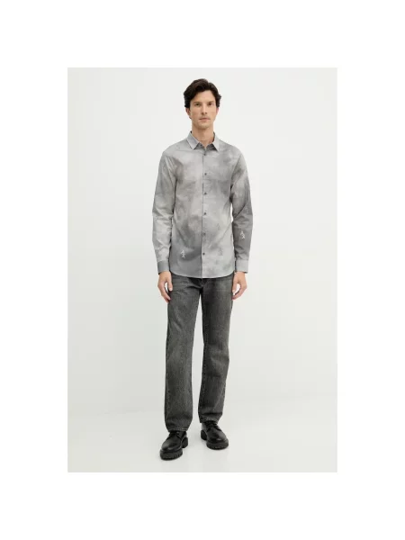 Koszula Armani Exchange z nadrukiem szara